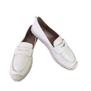 Sam Edelman Kai Espadrille Flat Loafer in Modern Ivory Leather 9